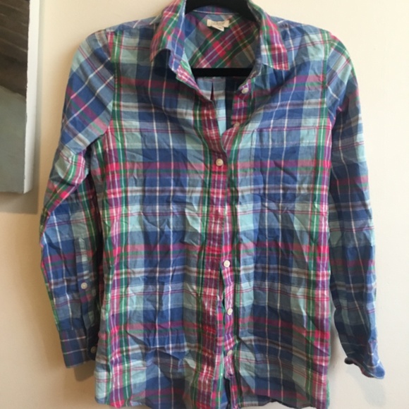 J Crew Button Down Plaid Shirt - Picture 1 of 4